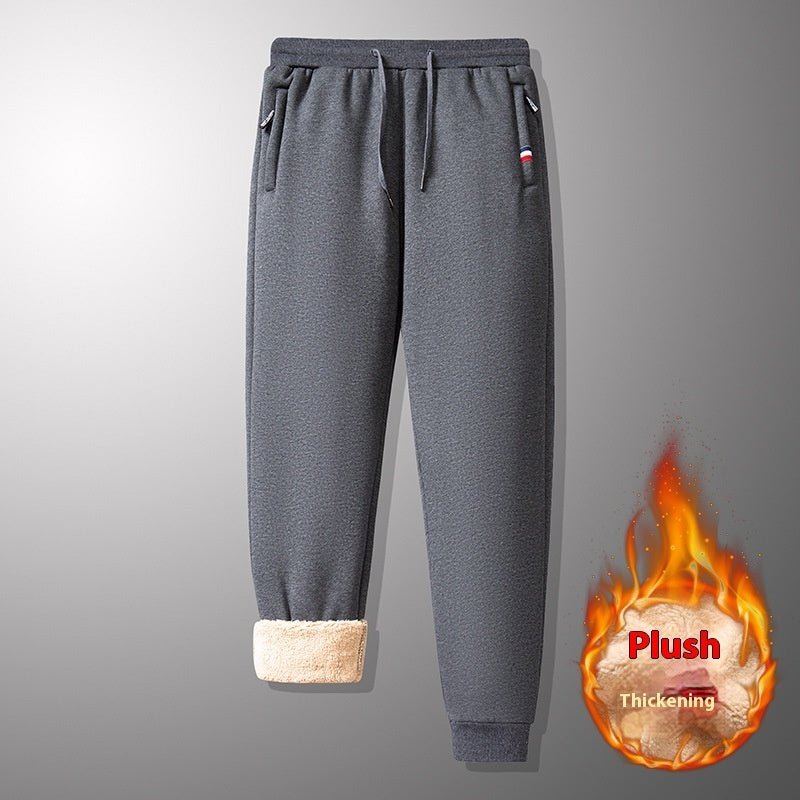 Warm Straight Ankle Tied Sports Velvet Padded Plus Size Cashmere Casual Pants - E. M. E. LLC0