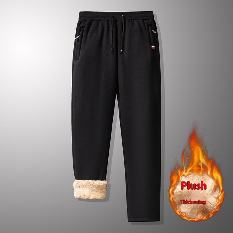 Warm Straight Ankle Tied Sports Velvet Padded Plus Size Cashmere Casual Pants - E. M. E. LLC0