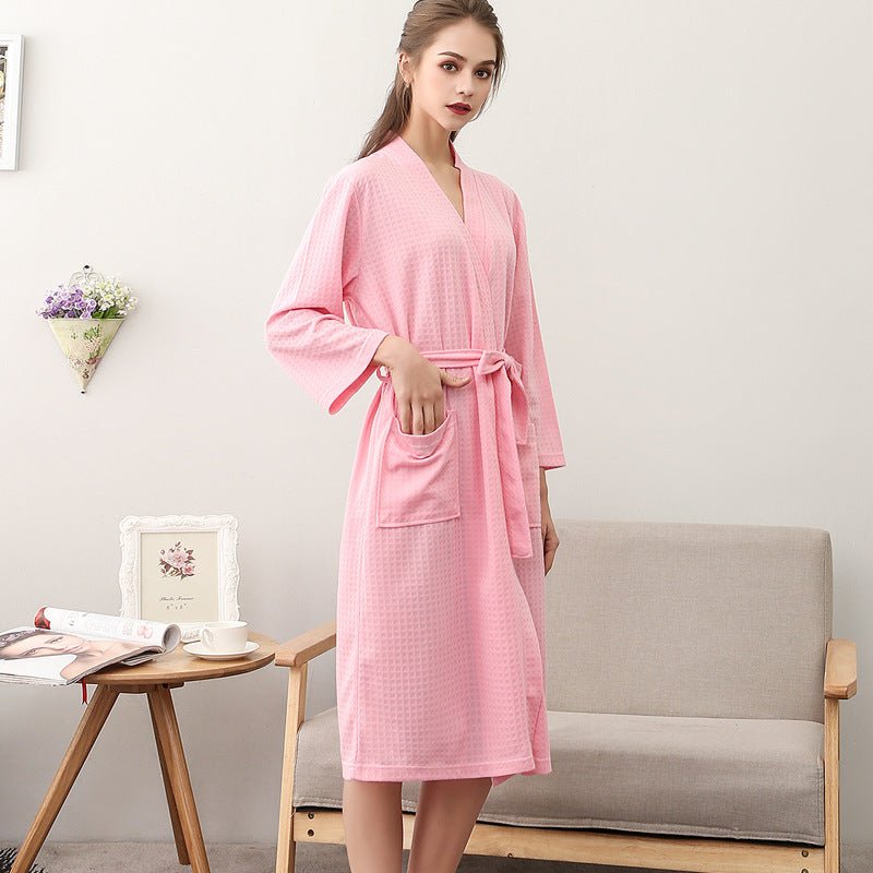 Women's Thin Couple's Nightgown Three Quarter Sleeve Bathrobe - E. M. E. LLC0