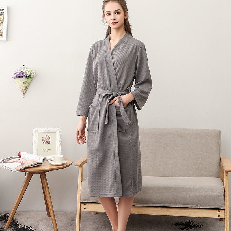 Women's Thin Couple's Nightgown Three Quarter Sleeve Bathrobe - E. M. E. LLC0