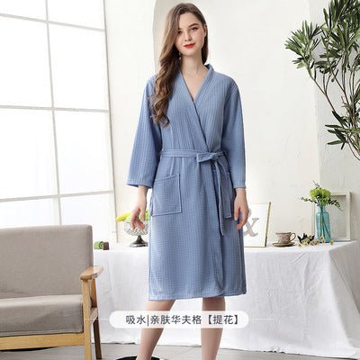 Women's Thin Couple's Nightgown Three Quarter Sleeve Bathrobe - E. M. E. LLC0