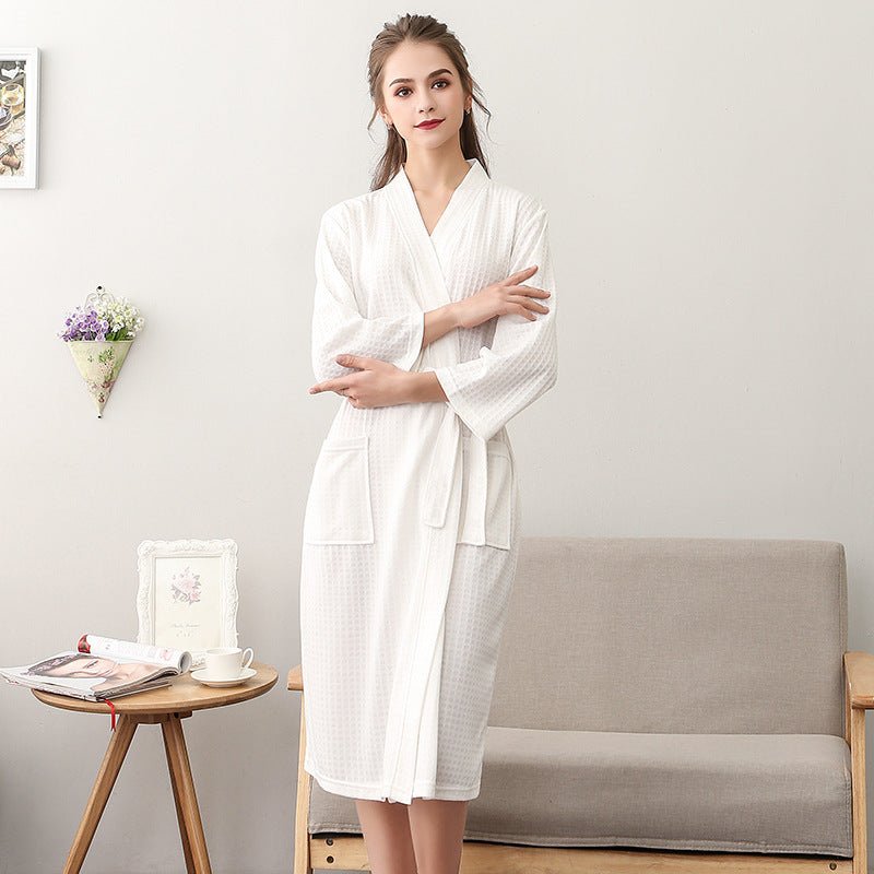 Women's Thin Couple's Nightgown Three Quarter Sleeve Bathrobe - E. M. E. LLC0