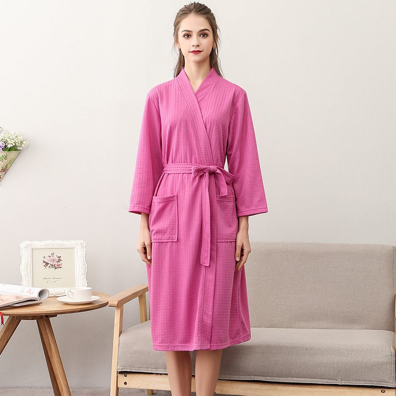 Women's Thin Couple's Nightgown Three Quarter Sleeve Bathrobe - E. M. E. LLC0