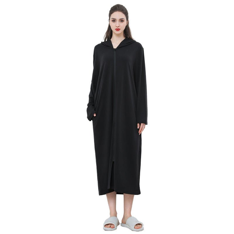 Zipper Bathrobe Couple Hooded Nightgown Thin Pajamas - E. M. E. LLC0